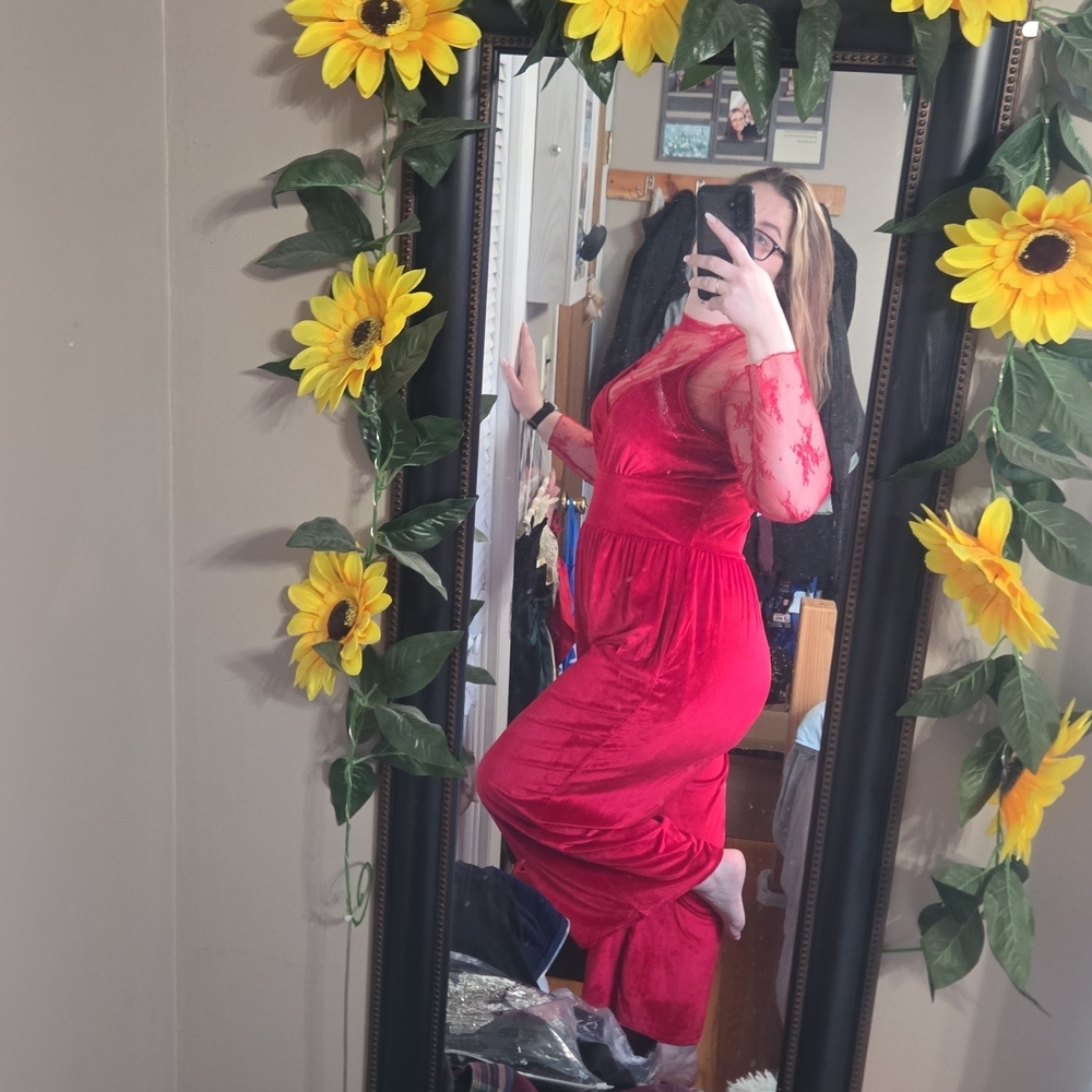 Red Lace Jumpsuit